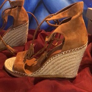 Josie great summer wedges. So new bottoms are clean. Very comfortable